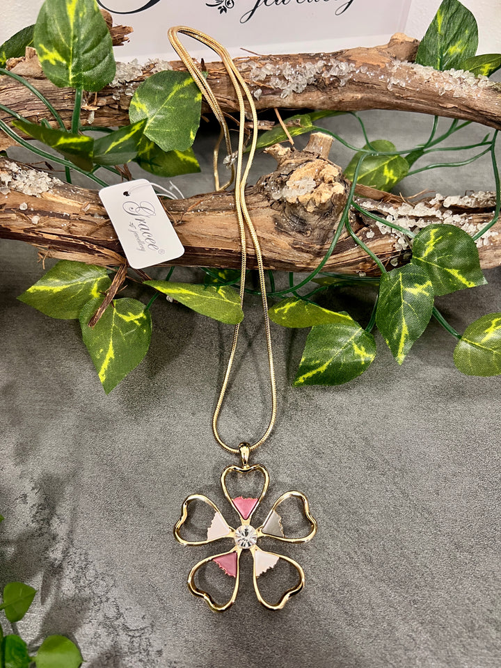 Gracee Long Coloured Flower GOLD