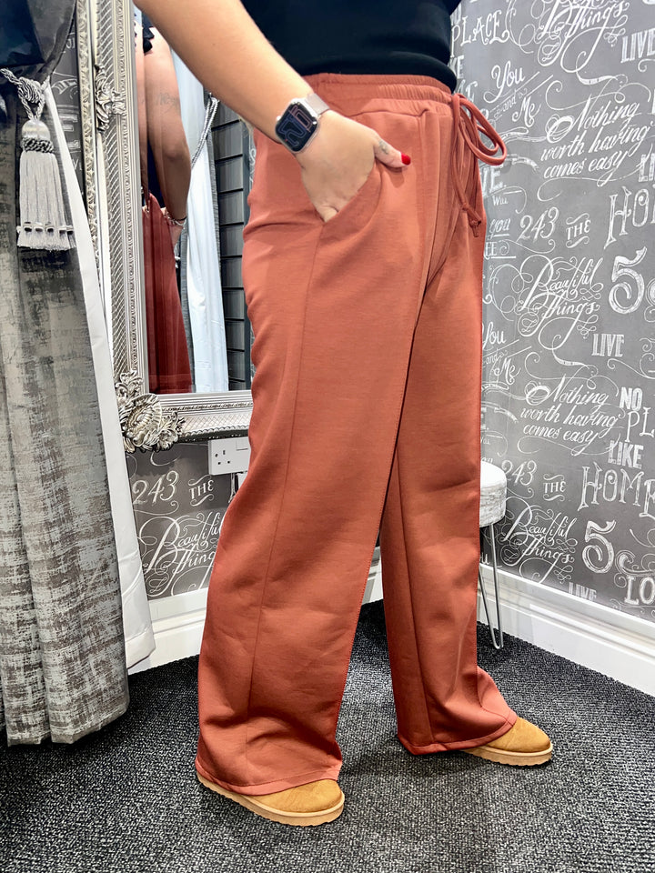 Lola Wide Leg Joggers TERRACOTTA