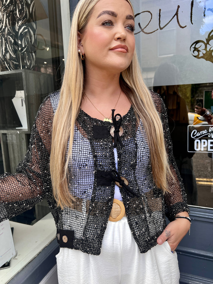 Florence Mesh Layering Jacket BLACK