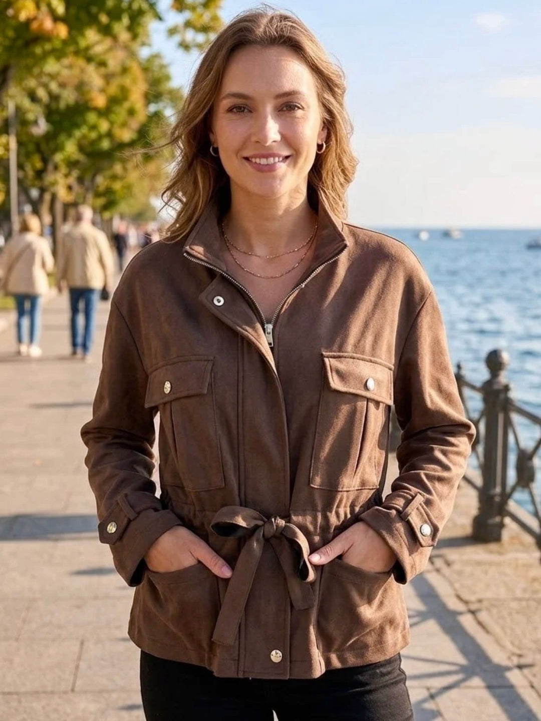 Jessie Suede Jacket CHOCOLATE