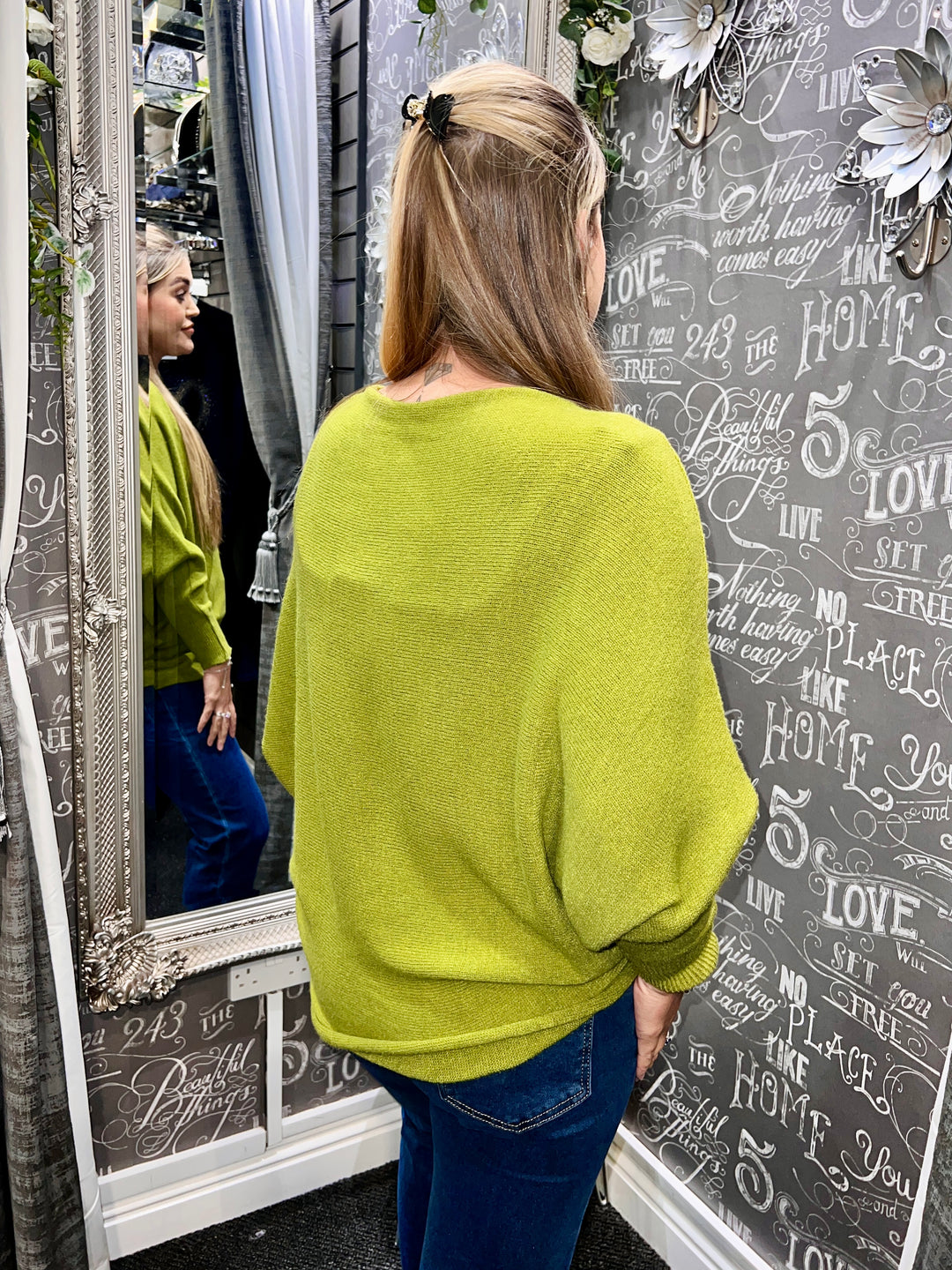 Darcie Batwing Jumper OLIVE