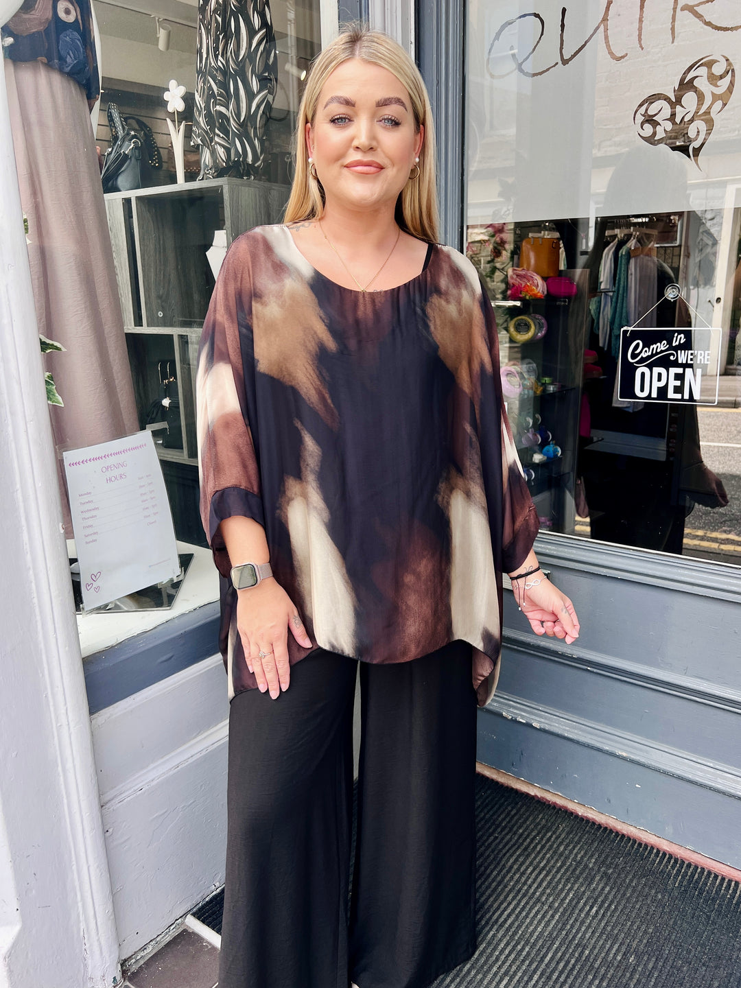 Grace Floaty Silk Blouse BLACK