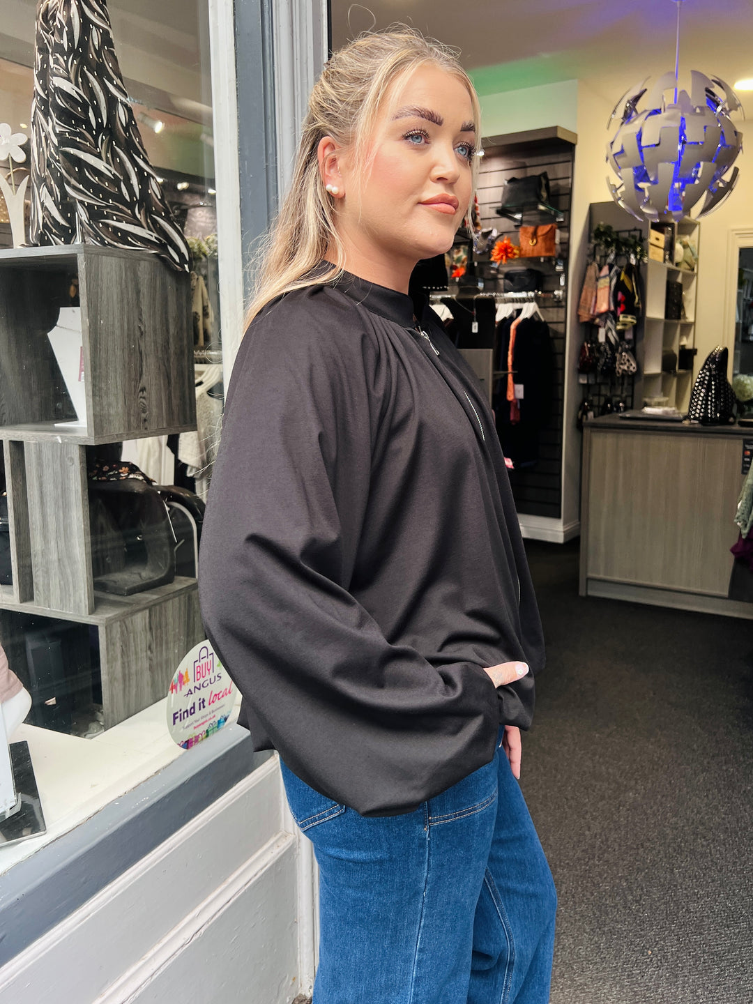 Dakota Jersey Bomber Jacket BLACK