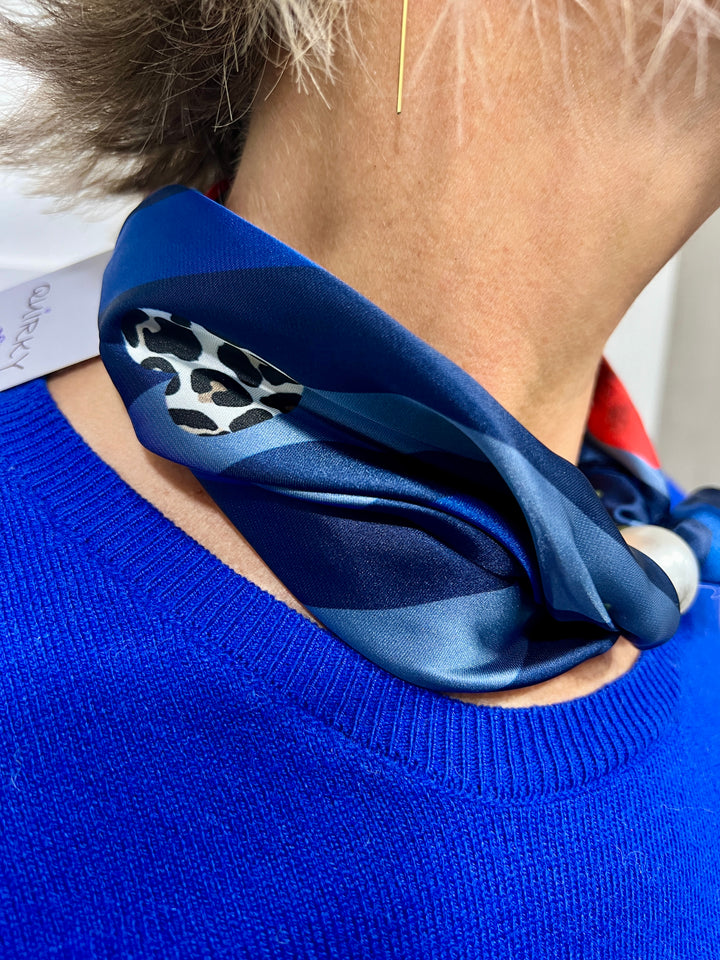 Cherries Magnetic Neck Scarf NAVY