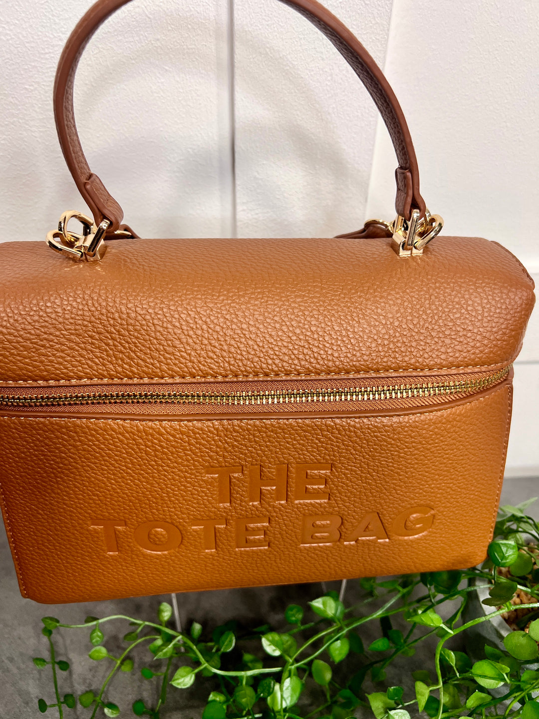 The Tote Grab Handle Bag TAN