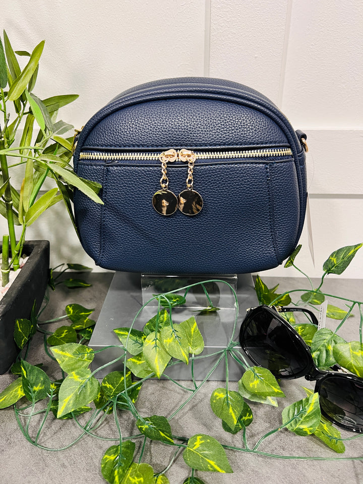 Toyah Gold Disc Zip Camera Bag NAVY