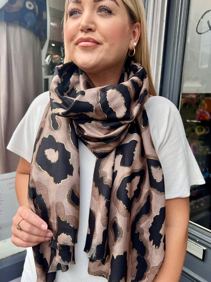 Leopard Print Scarf MOCHA