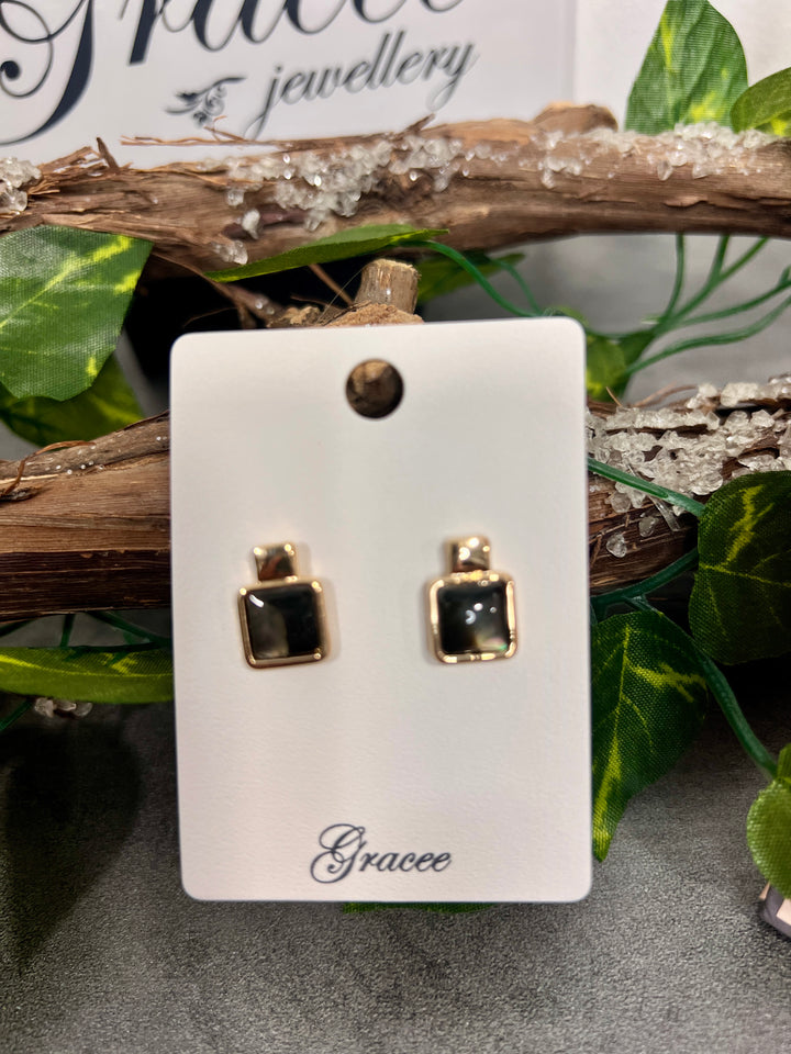 Gracee Square Abstract Earrings GOLD