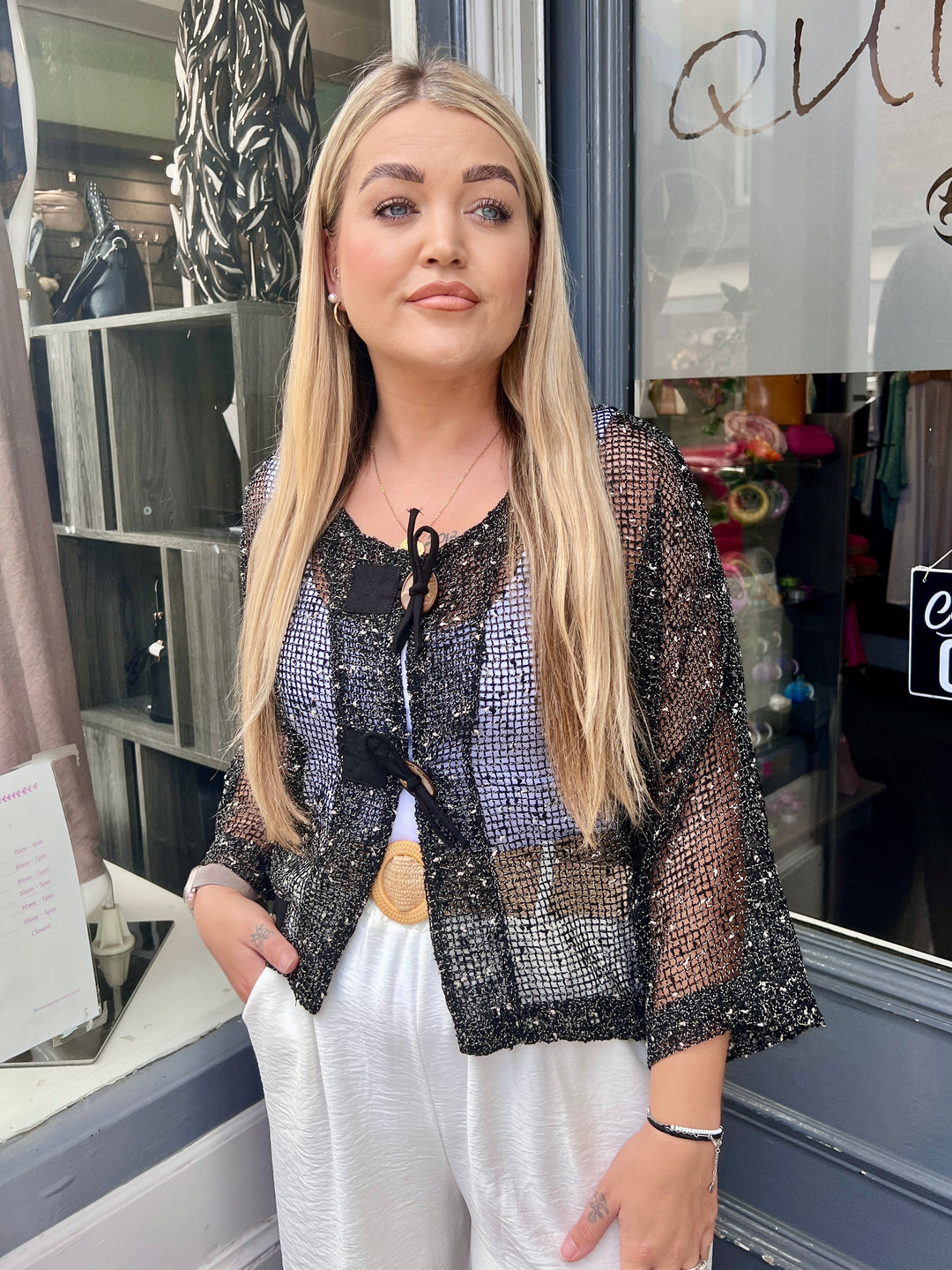 Florence Mesh Layering Jacket BLACK