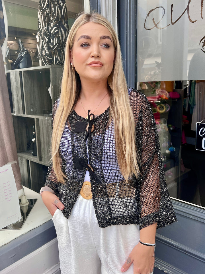Florence Mesh Layering Jacket BLACK