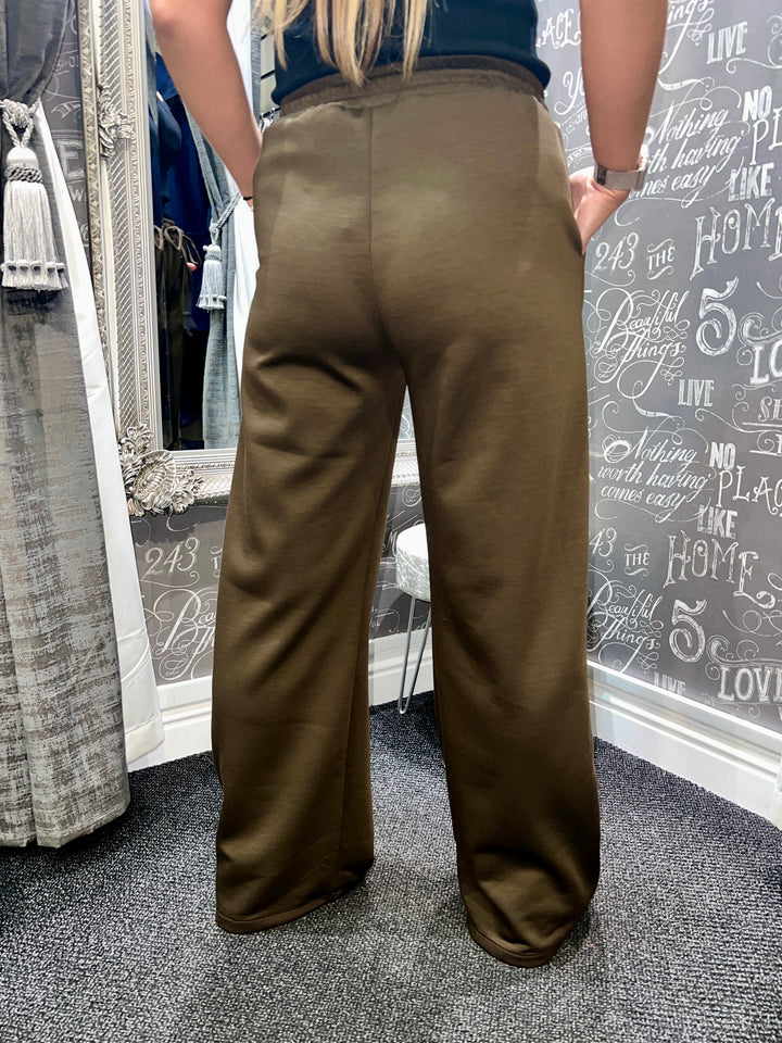 Lola Wide Leg Joggers CHOCOLATE