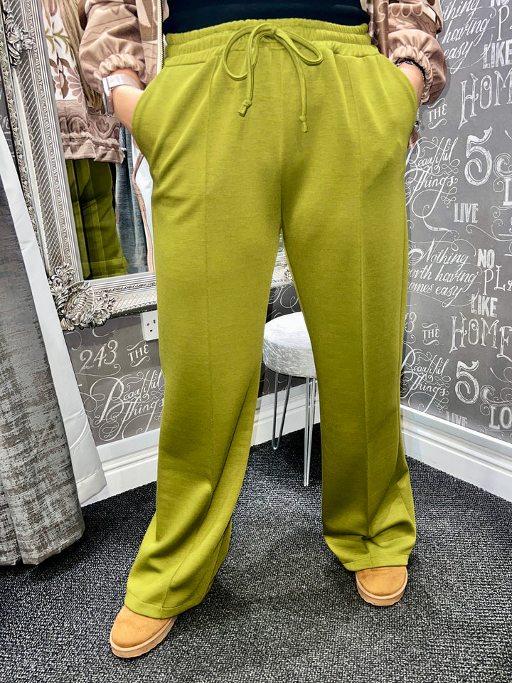Lola Wide Leg Joggers OLIVE
