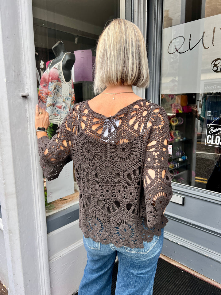 Saskia Crochet With Vest CHOCOLATE