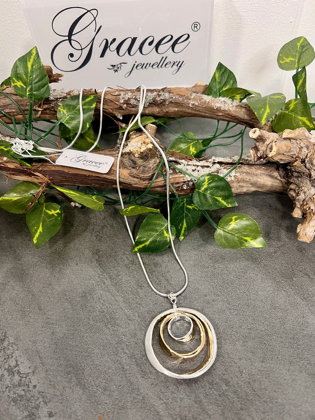 Gracee Mixed Circle Necklace SILVER/GOLD