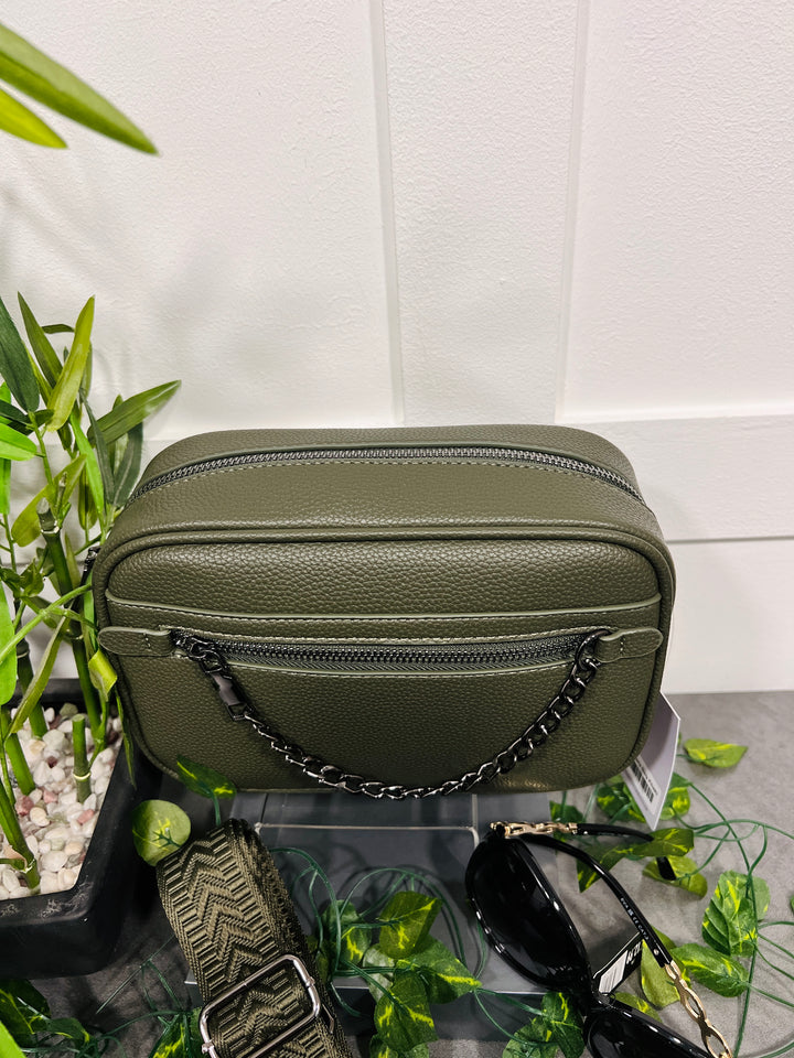Edith Chain Detail Camera Bag KHAKI