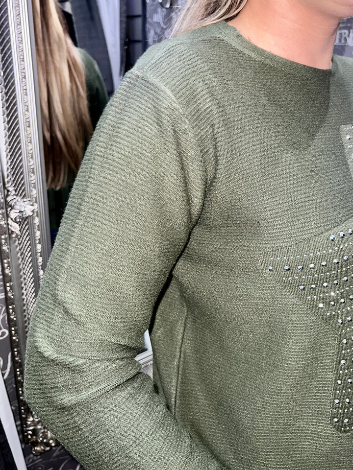 Aimee Star Design Jumper KHAKI