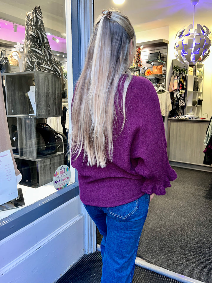 Lara Frill Sleeve Knit BERRY