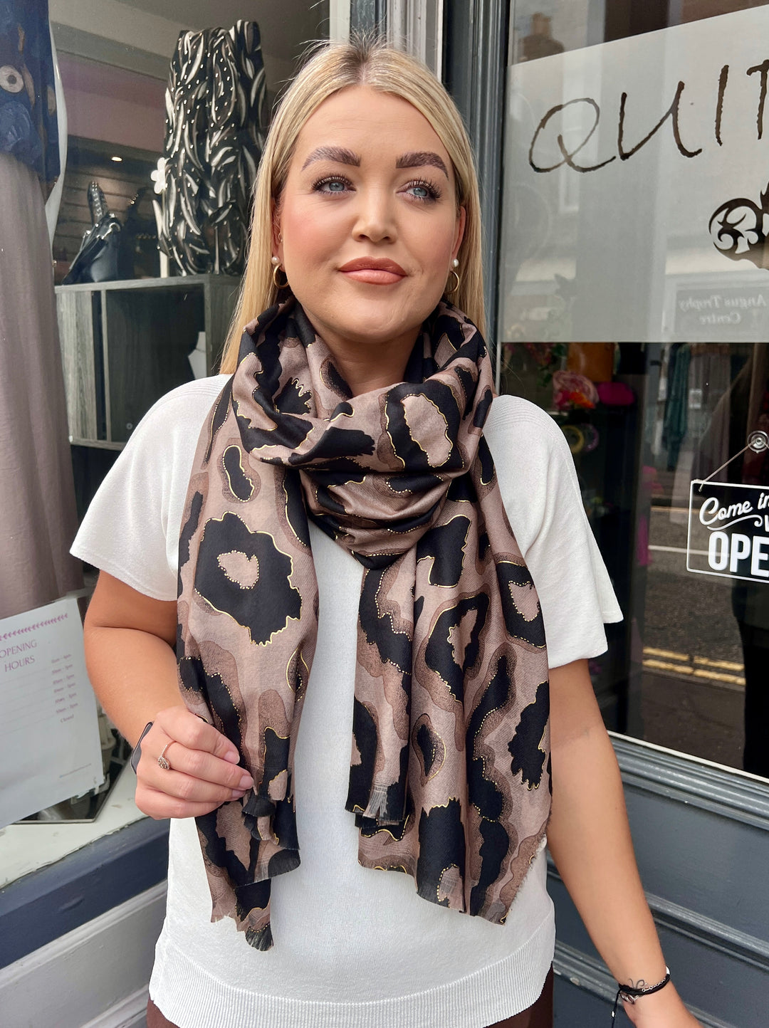 Leopard Print Scarf MOCHA