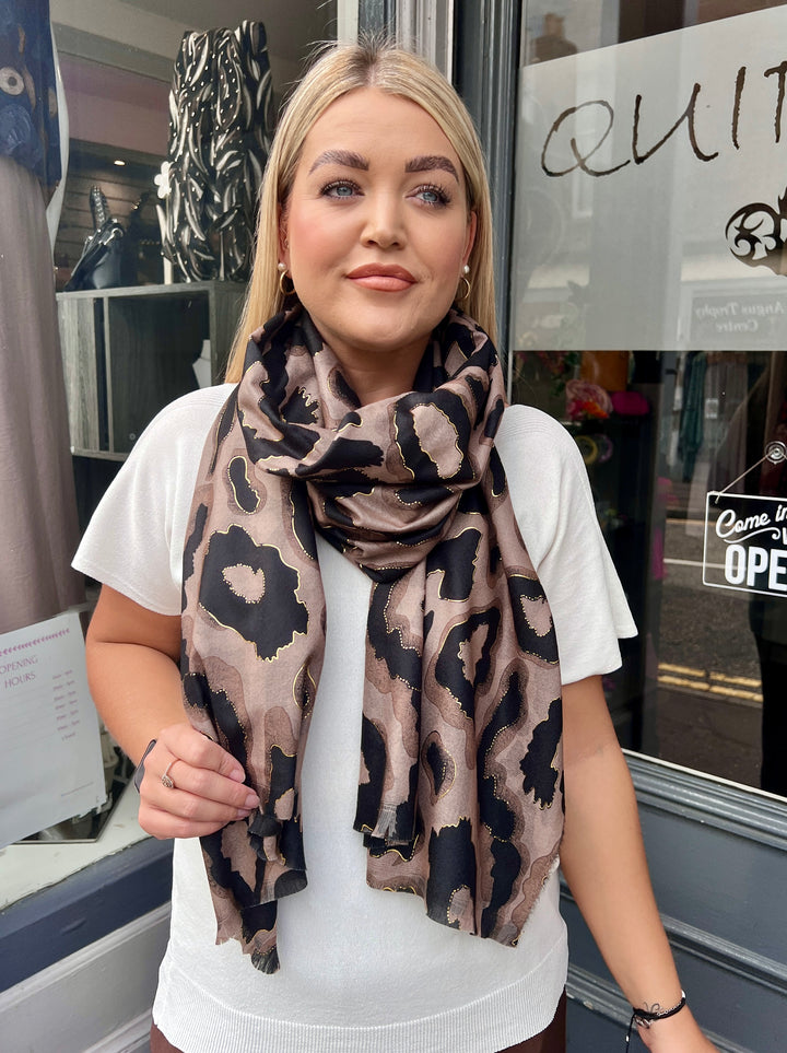 Leopard Print Scarf MOCHA