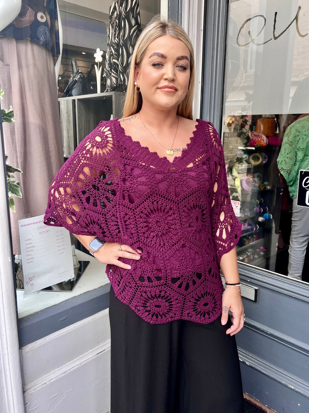 Scarlett Crochet With Vest PLUM