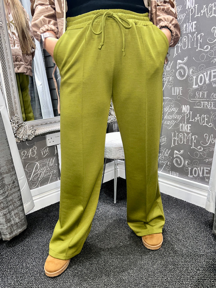 Lola Wide Leg Joggers OLIVE
