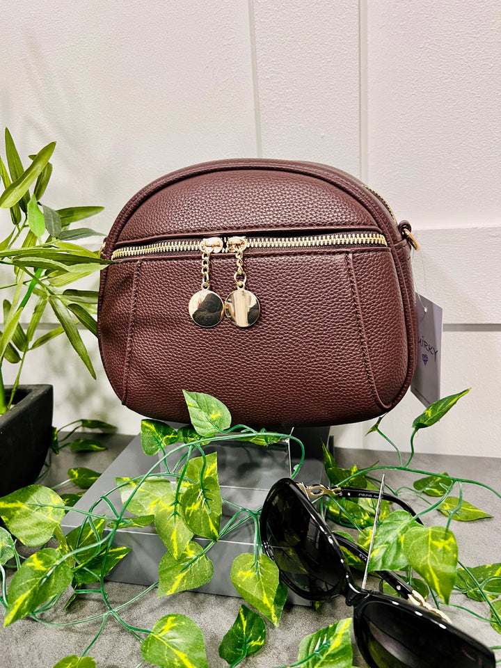 Toyah Gold Disc Zip Camera Bag BROWN