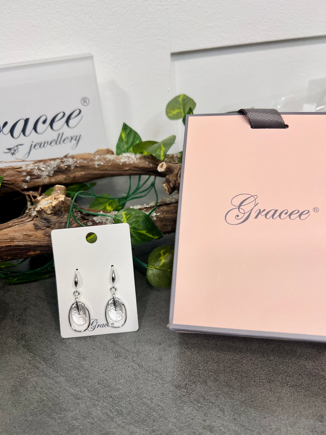 Gracee Oval Double Disc Earrings SILVER