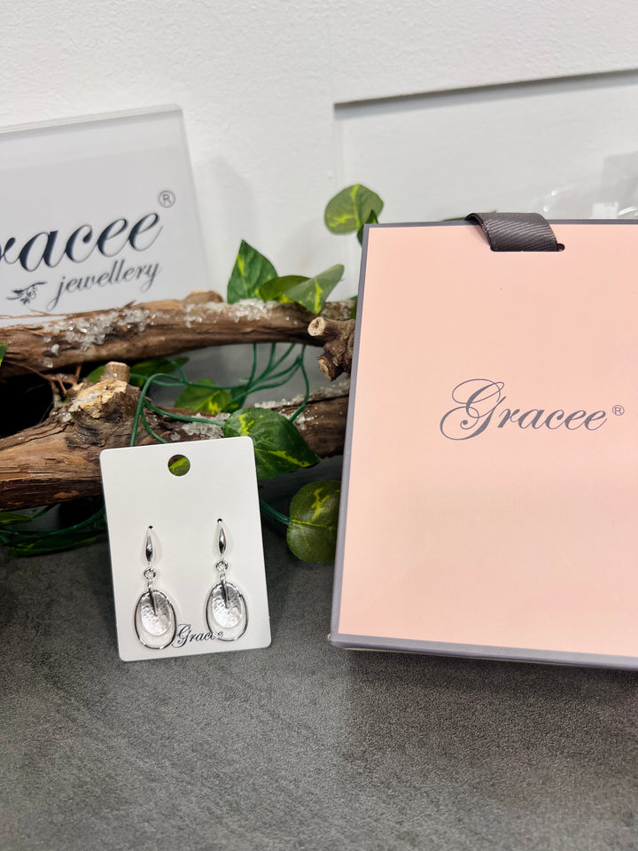 Gracee Oval Double Disc Earrings SILVER