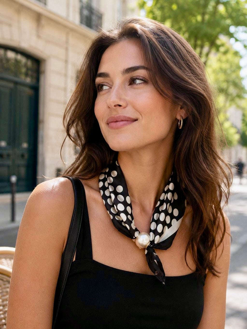 Polka Dot Magnetic Scarf BLACK