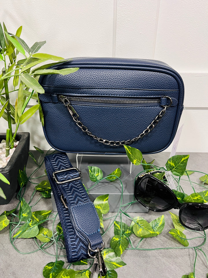 Edith Chain Detail Camera Bag NAVY