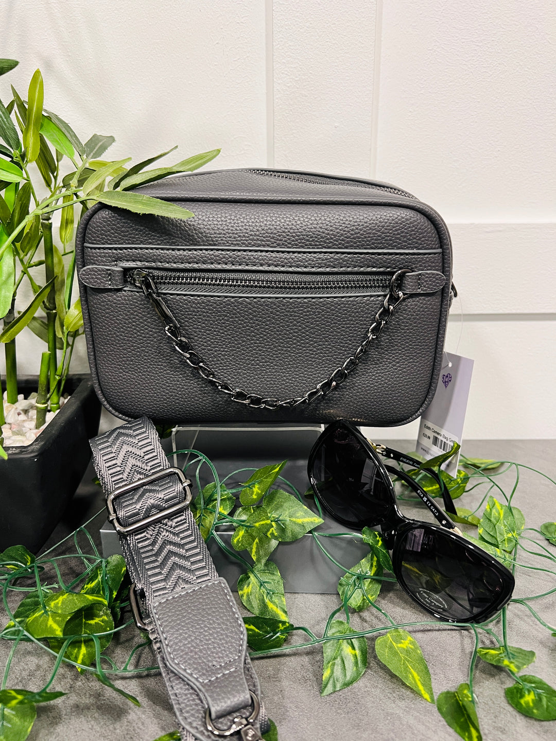Edith Chain Detail Camera Bag GREY