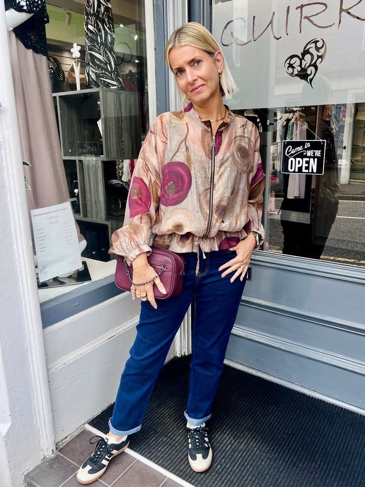 Jevan Sheer Bomber Jacket BEIGE