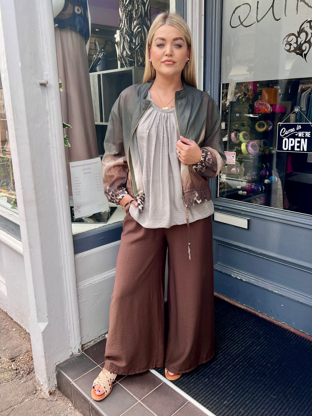 Naomi Silk Cowl Neck Vest Top STONE