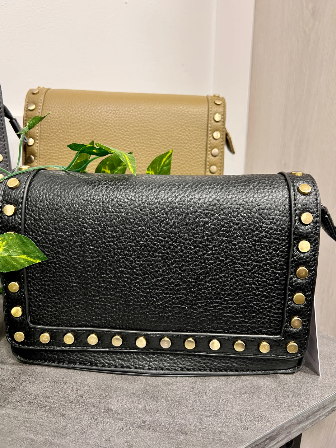 Dana Gold Stud Detail Handbag BLACK