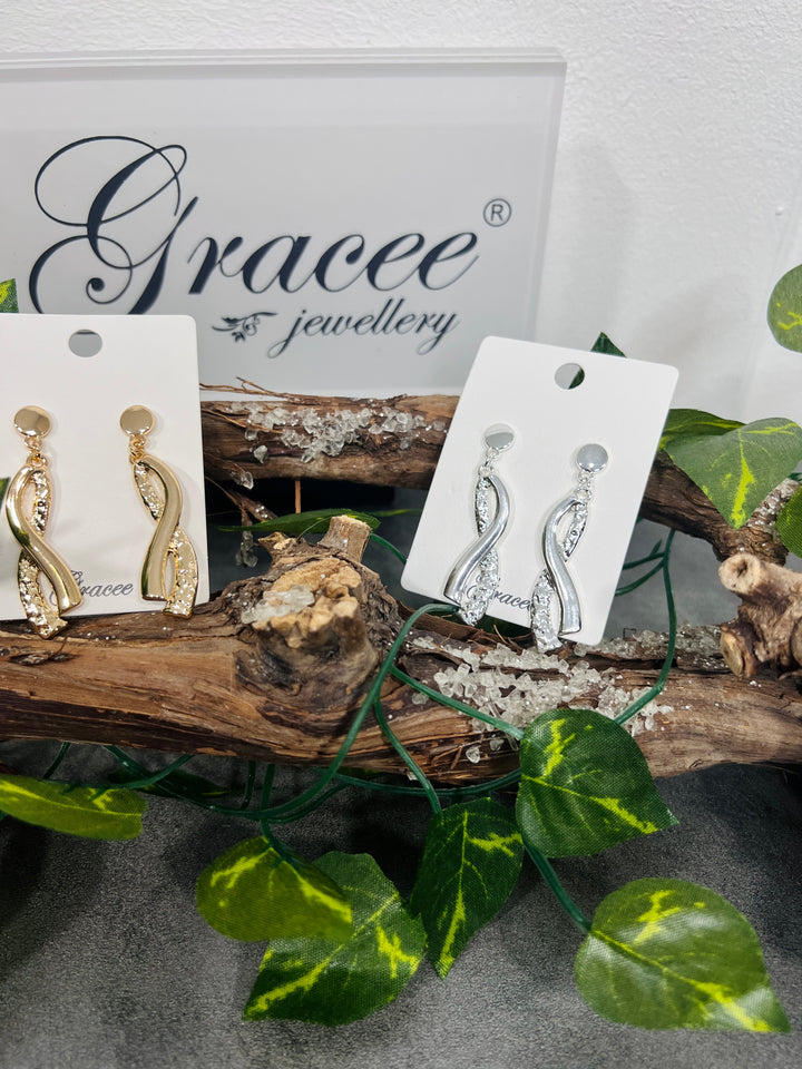 Gracee Textured Twist Earrings GOLD