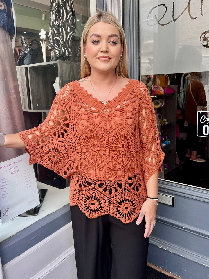 Scarlett Crochet With Vest TERRACOTTA