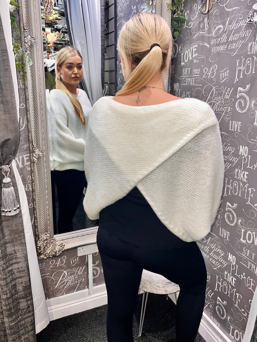 Bianca Crossover Knit WINTER WHITE