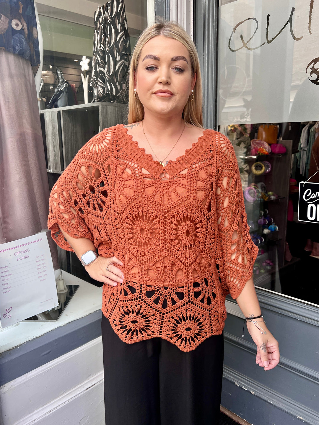 Scarlett Crochet With Vest TERRACOTTA