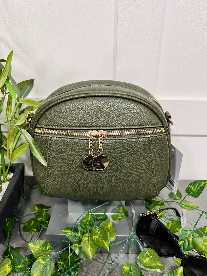 Toyah Gold Disc Zip Camera Bag KHAKI
