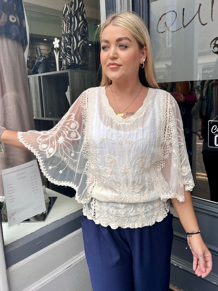 Luna Butterfly Top CREAM