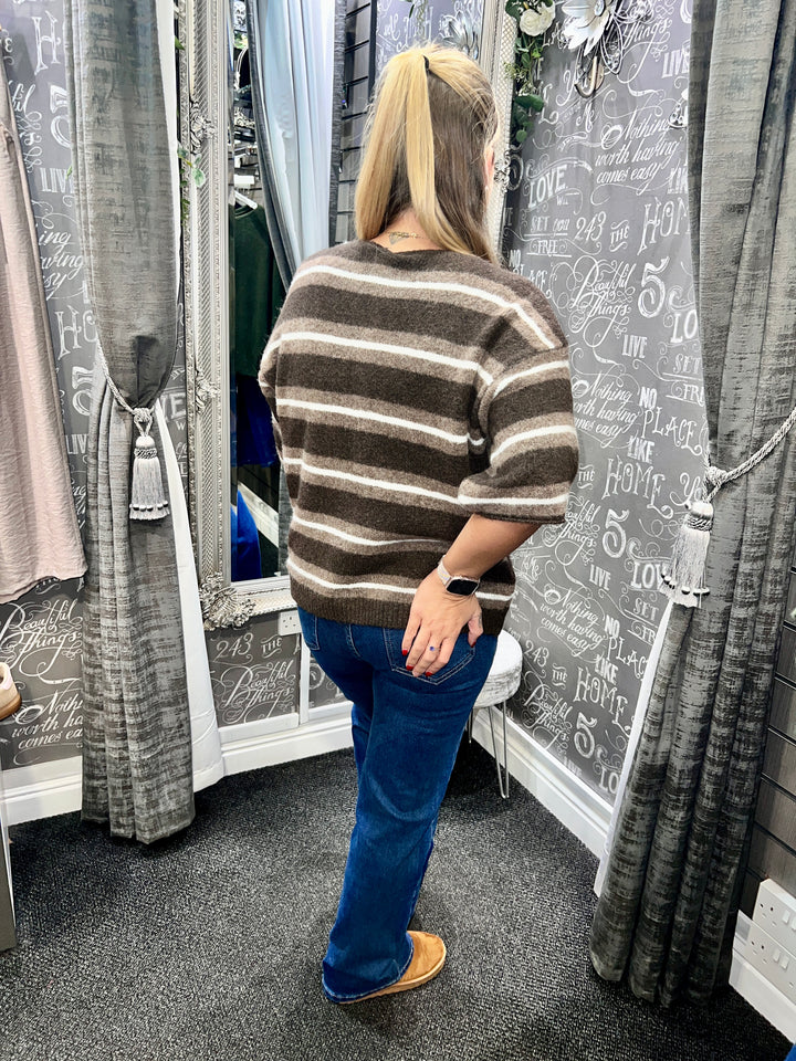 Callen Striped Knit CHOCOLATE