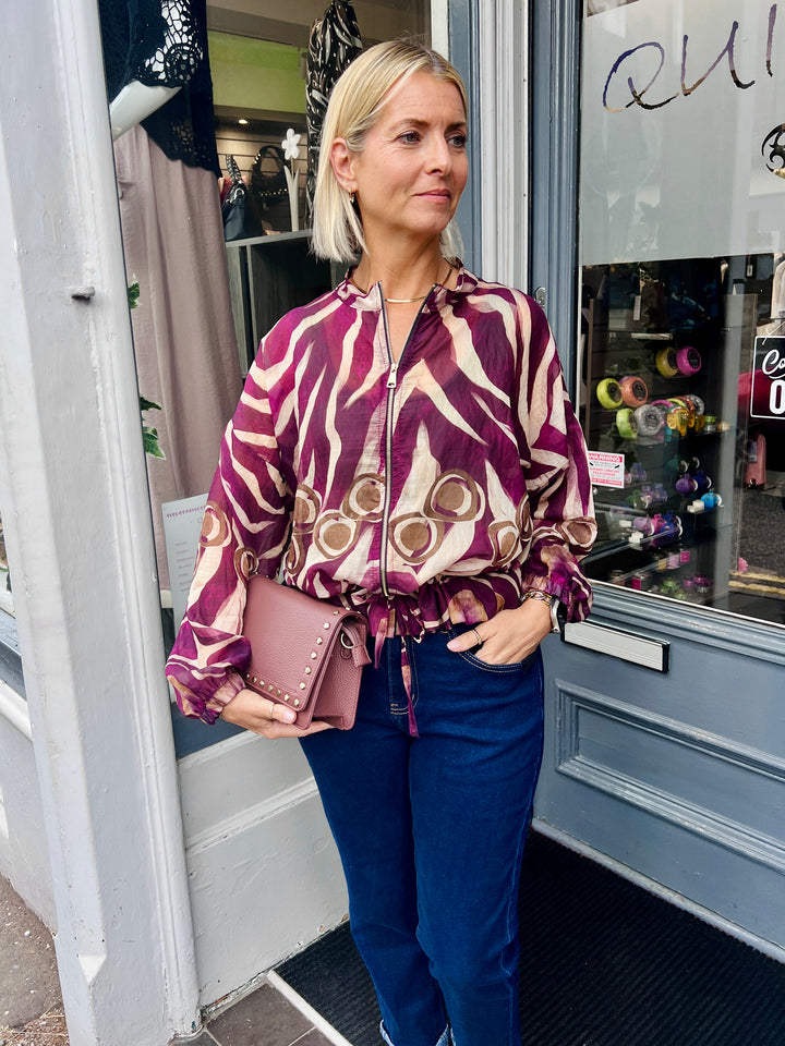 Riva Sheer Bomber Jacket BERRY