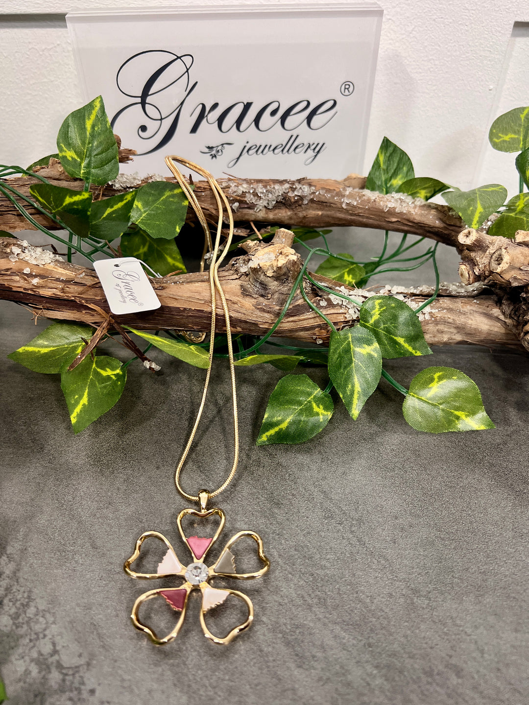 Gracee Long Coloured Flower GOLD