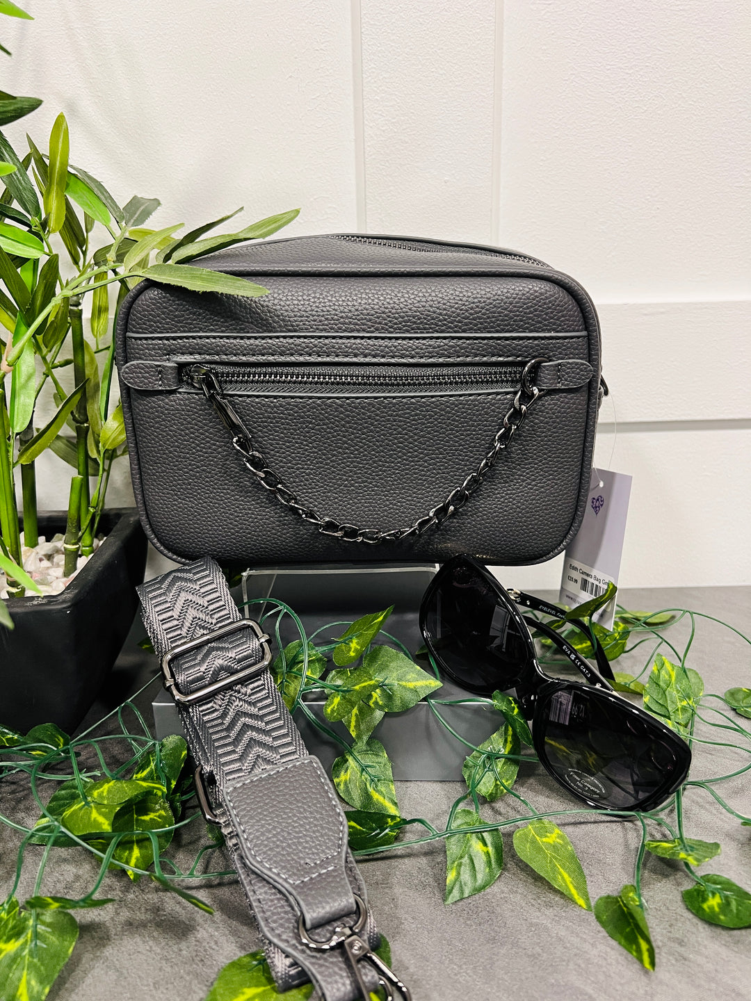 Edith Chain Detail Camera Bag GREY