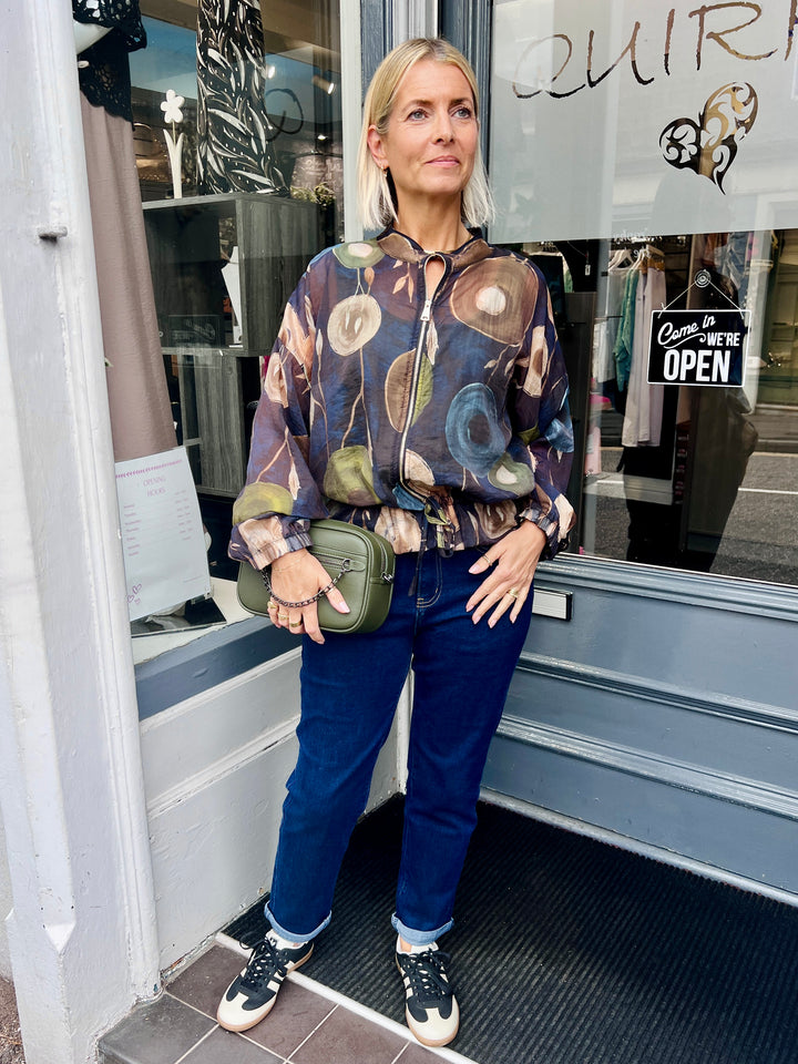 Jevan Sheer Bomber Jacket NAVY