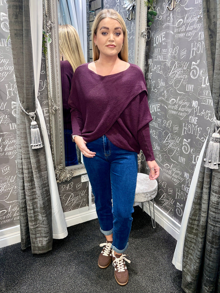 Kayla Crossover Jumper BERRY