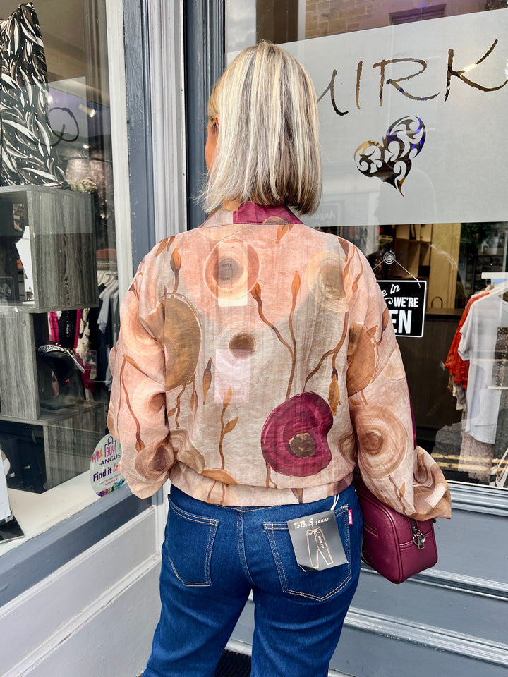 Jevan Sheer Bomber Jacket BEIGE