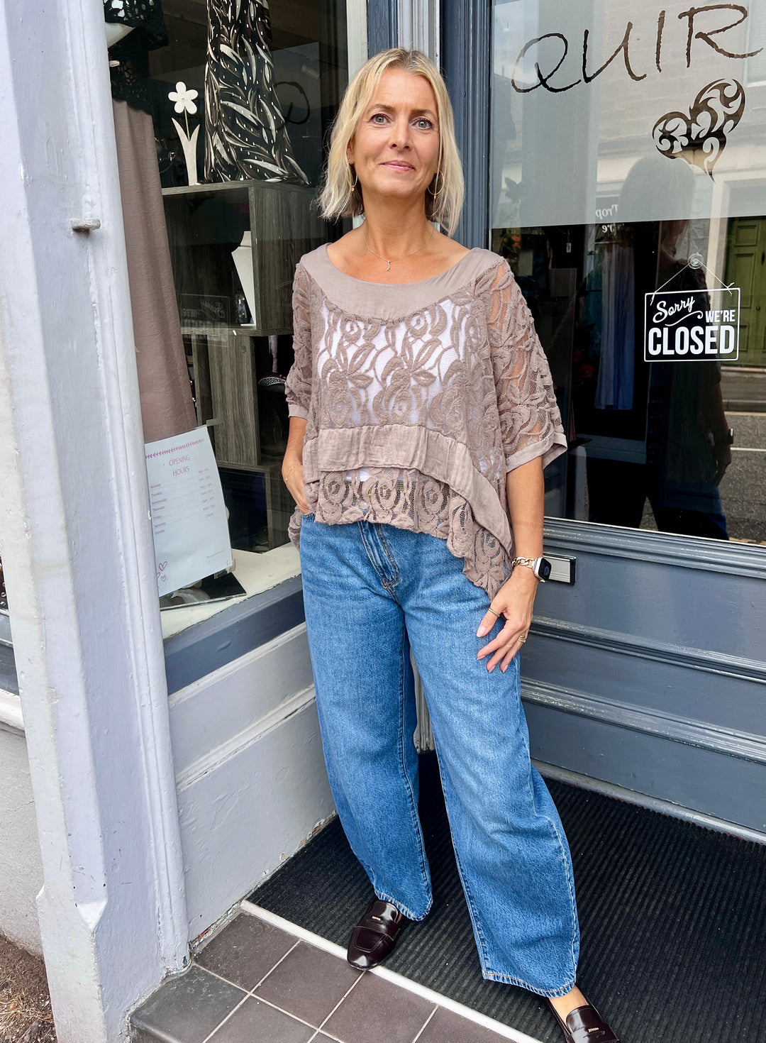 Annie Lace Top MOCHA