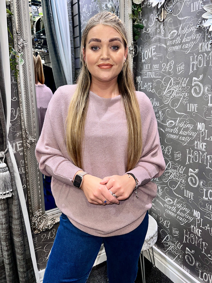 Darcie Batwing Jumper MAUVE
