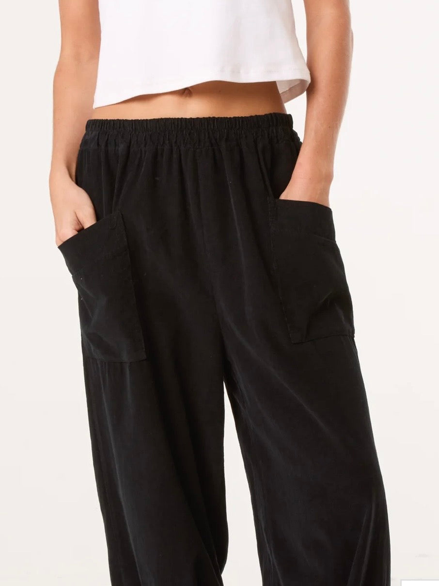 Bromwyn Cord Barrel Trousers BLACK